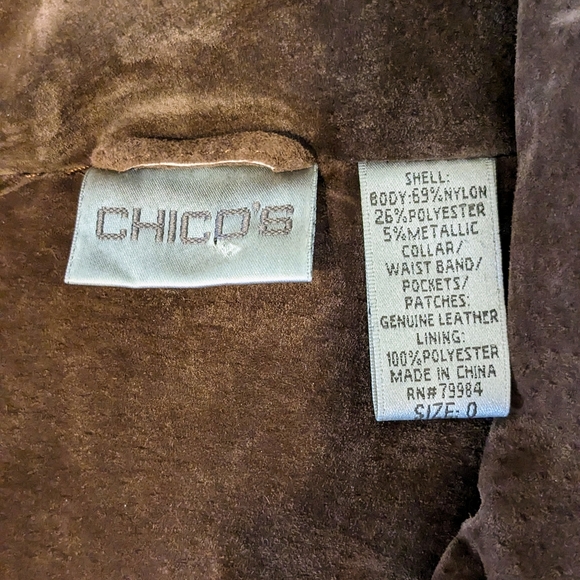 Chicos women's suede trimmed zipper jacket - Picture 4 of 6